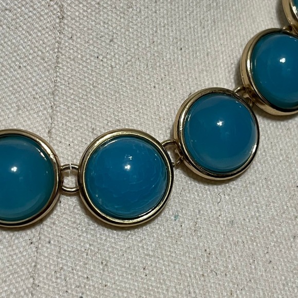 SOLD❌❌❌Blue & Gold Circle Statement Necklace Sz-One Size - Picture 3 of 5